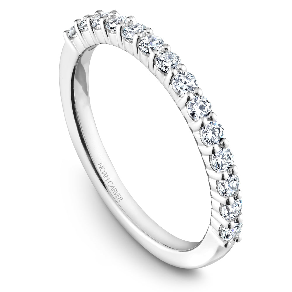 14K Noam Carver Stackable in White Gold with  14 Round Diamonds