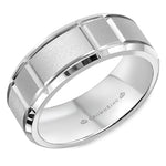 Load image into Gallery viewer, 14K White Gold  7mm wide CrownRing wedding band
